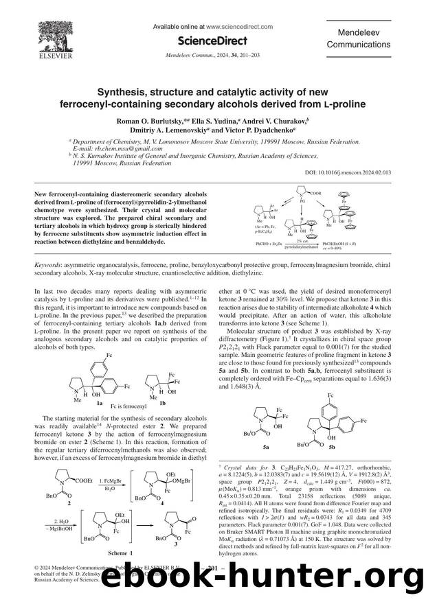 Synthesis, structure and catalytic activity of new ferrocenyl-containing secondary alcohols derived from L-proline by unknow