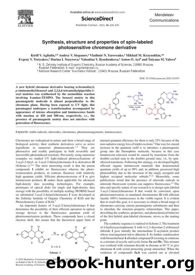 Synthesis, structure and properties of spin-labeled photosensitive chromone derivative by unknow
