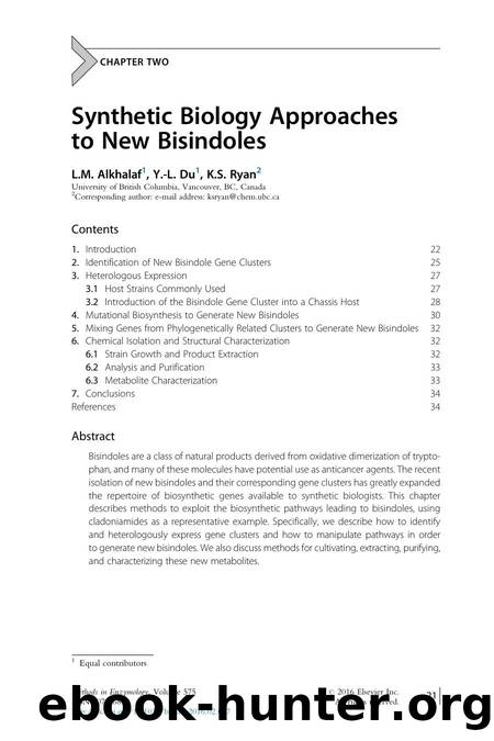 Synthetic Biology Approaches to New Bisindoles by L.M. Alkhalaf & Y.-L. Du & K.S. Ryan