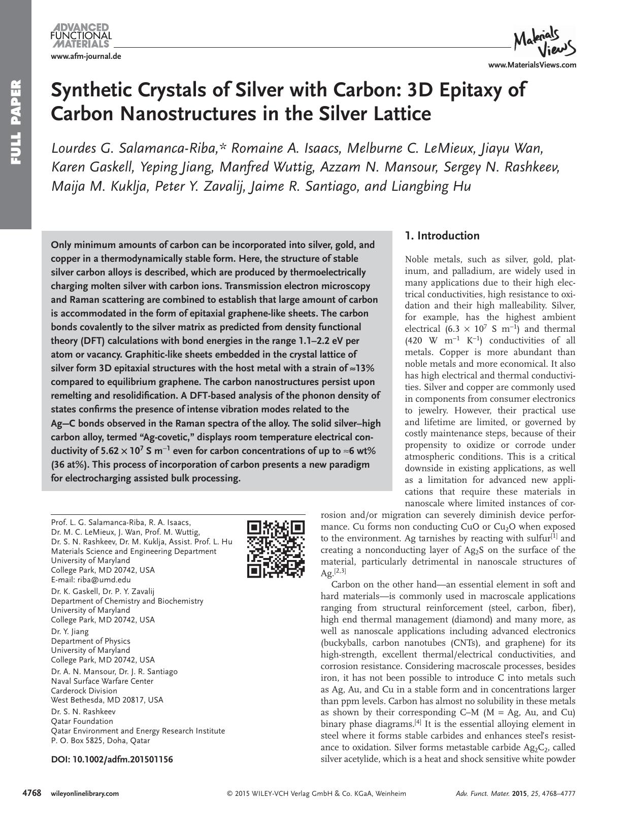 Synthetic Crystals of Silver with Carbon: 3D Epitaxy of Carbon Nanostructures in the Silver Lattice by Unknown