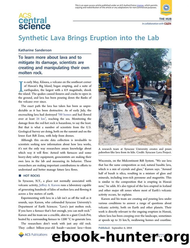Synthetic Lava Brings Eruption into the Lab by Katharine Sanderson