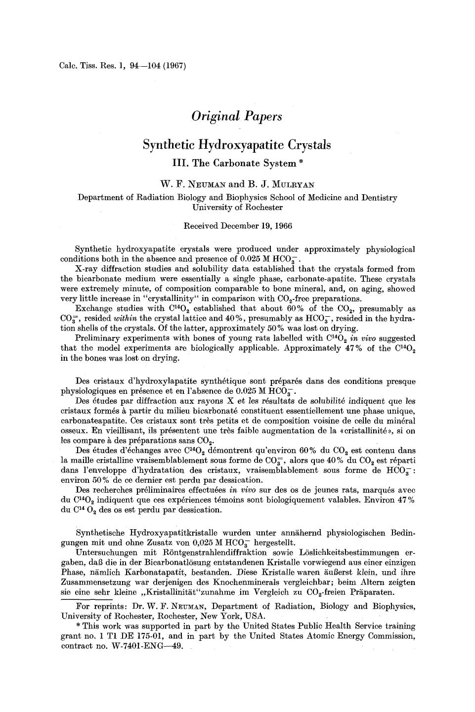 Synthetic hydroxyapatite crystals by Unknown