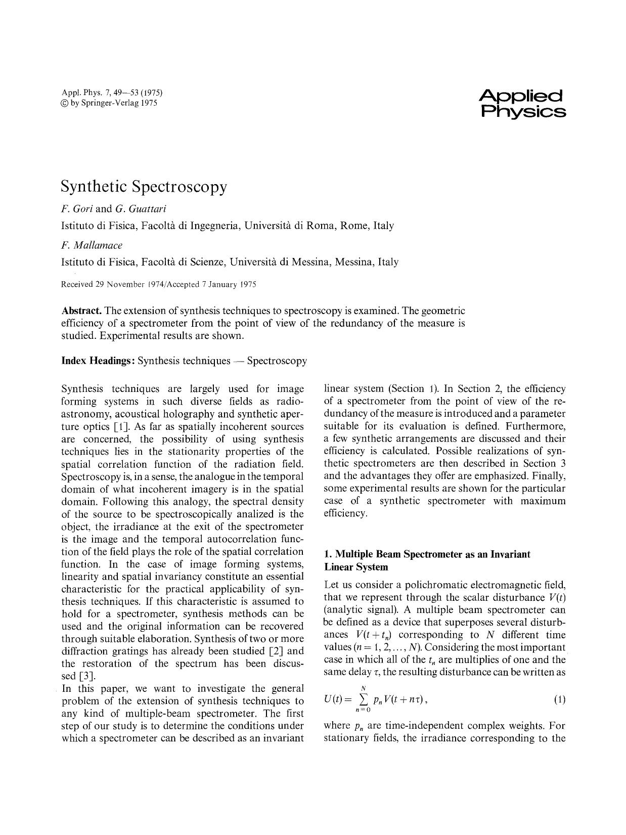 Synthetic spectroscopy by Unknown