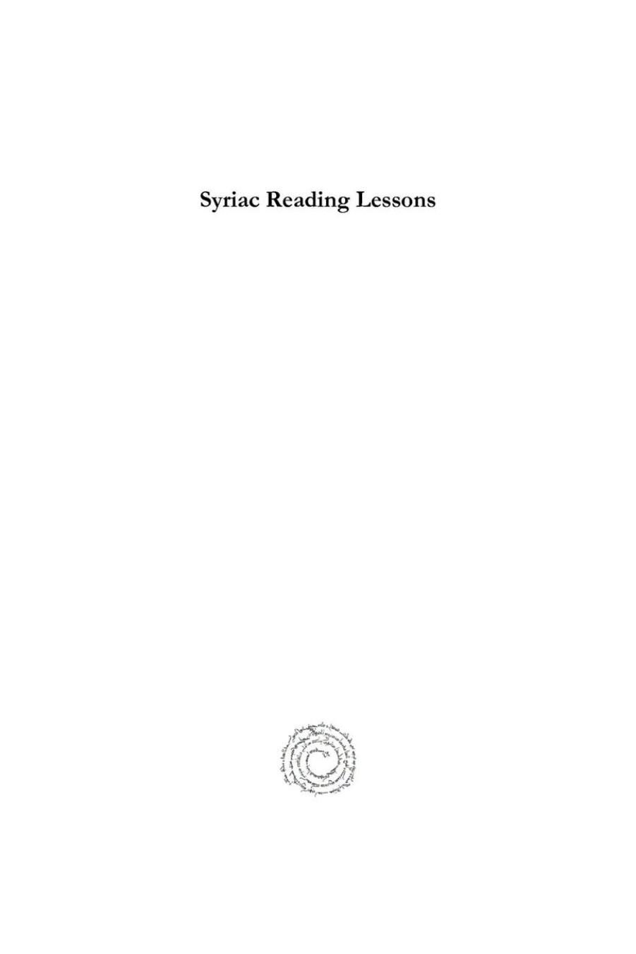 Syriac Reading Lessons (Multilingual Edition) by Benjamin Davidson