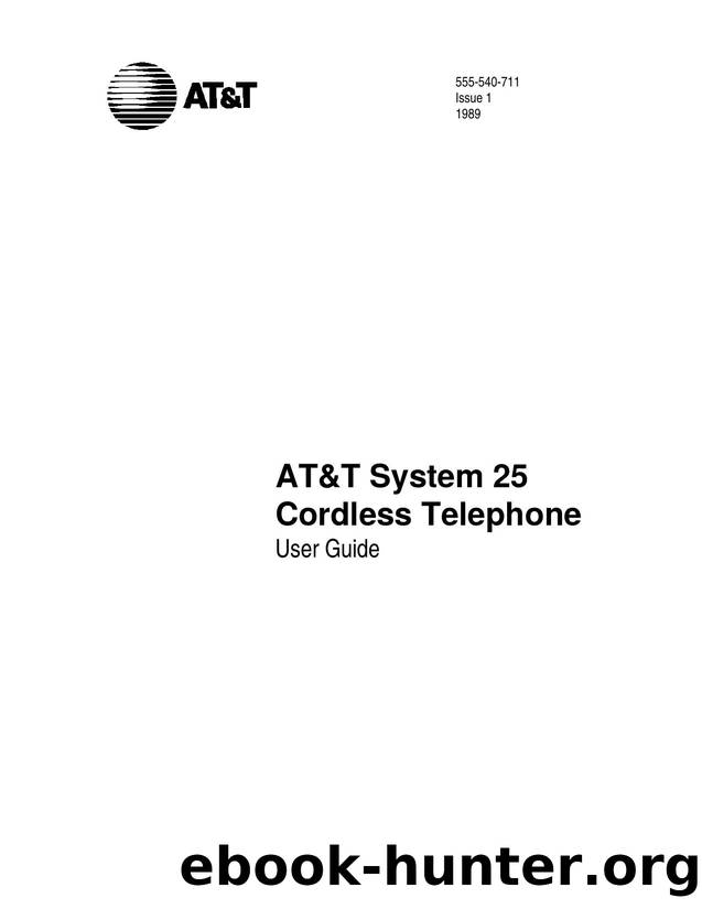 System 25, Release 3 Cordless Telephone User Guide by EDOC12