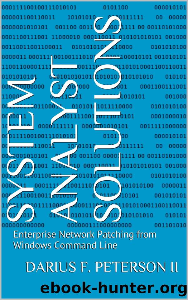 System Analyst Solutions: Enterprise Network Patching from Windows Command Line by Darius F. Peterson II