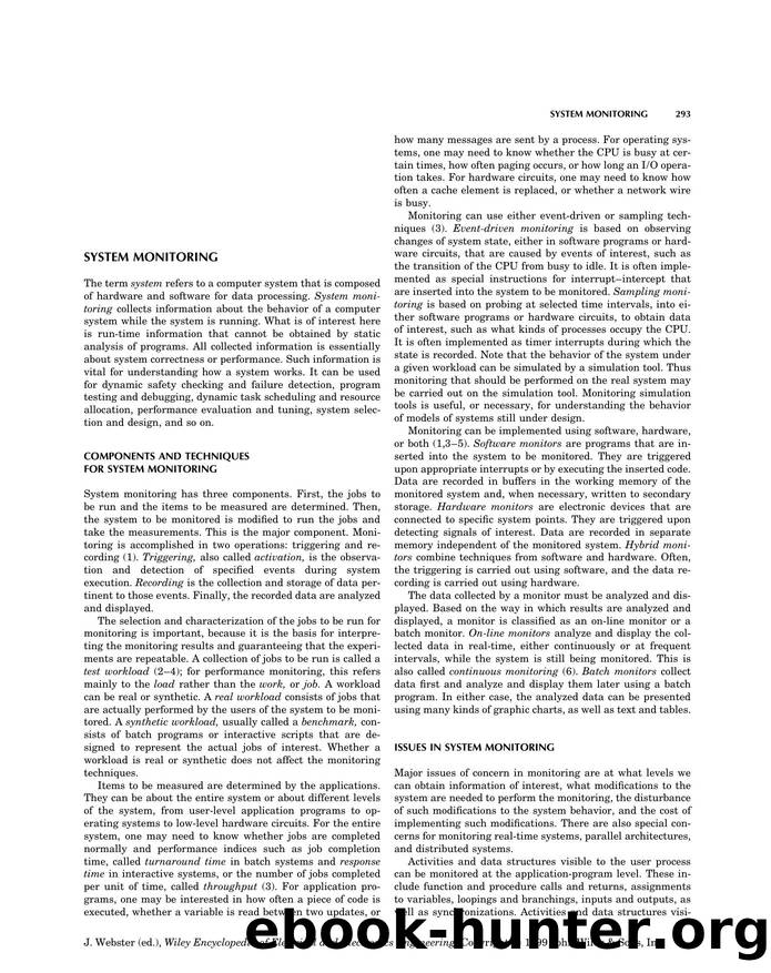 System Monitoring". In: Wiley Encyclopedia of Electrical and Electronics Engineering by Unknown