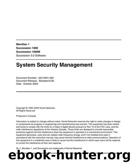 System Security Management by Nortel Networks