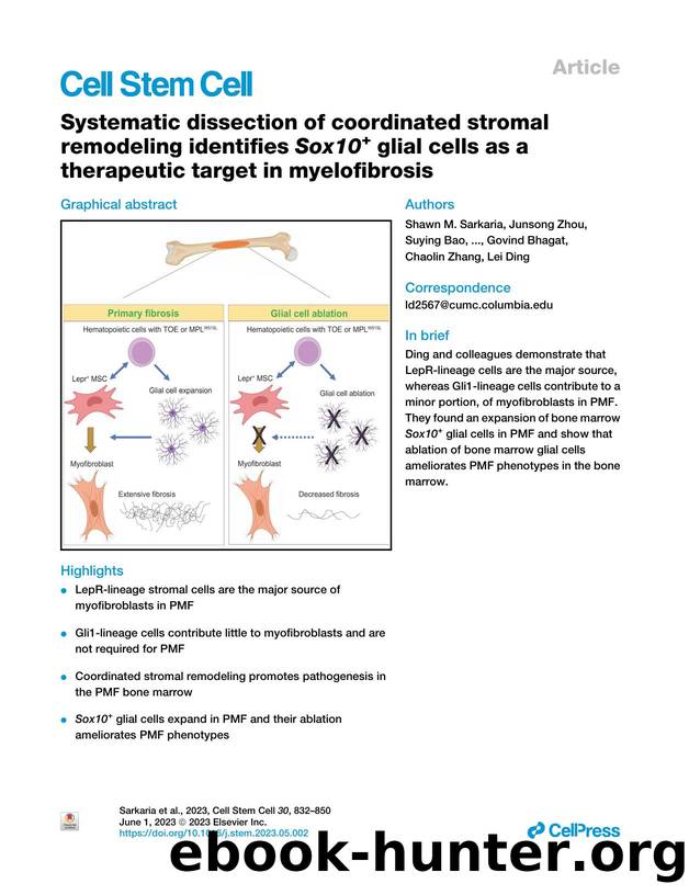 Systematic dissection of coordinated stromal remodeling identifies Sox10+ glial cells as a therapeutic target in myelofibrosis by unknow