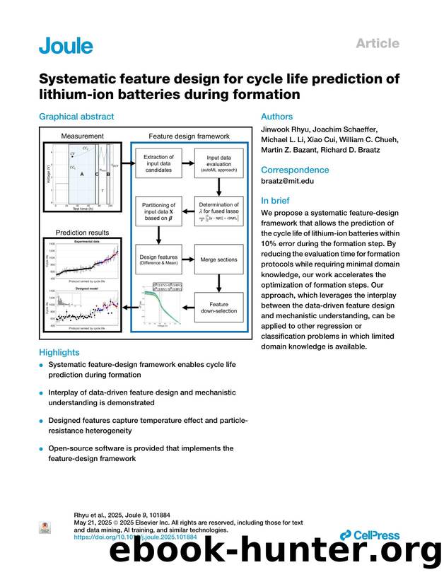 Systematic feature design for cycle life prediction of lithium-ion batteries during formation by unknow