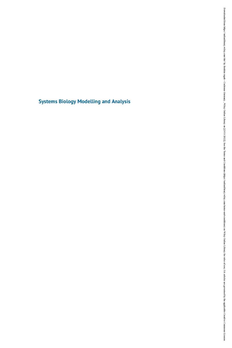Systems Biology Modelling and Analysis by Elisabetta De Maria