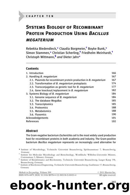 Systems Biology of Recombinant Protein Production Using Bacillus megaterium by unknow