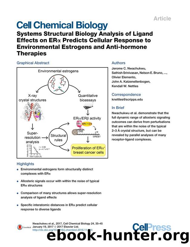 Systems Structural Biology Analysis of Ligand Effects on ER&alpha; Predicts Cellular Response to Environmental Estrogens and Anti-hormone Therapies by unknow