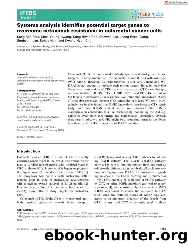 Systems analysis identifies potential target genes to overcome cetuximab resistance in colorectal cancer cells by Unknown