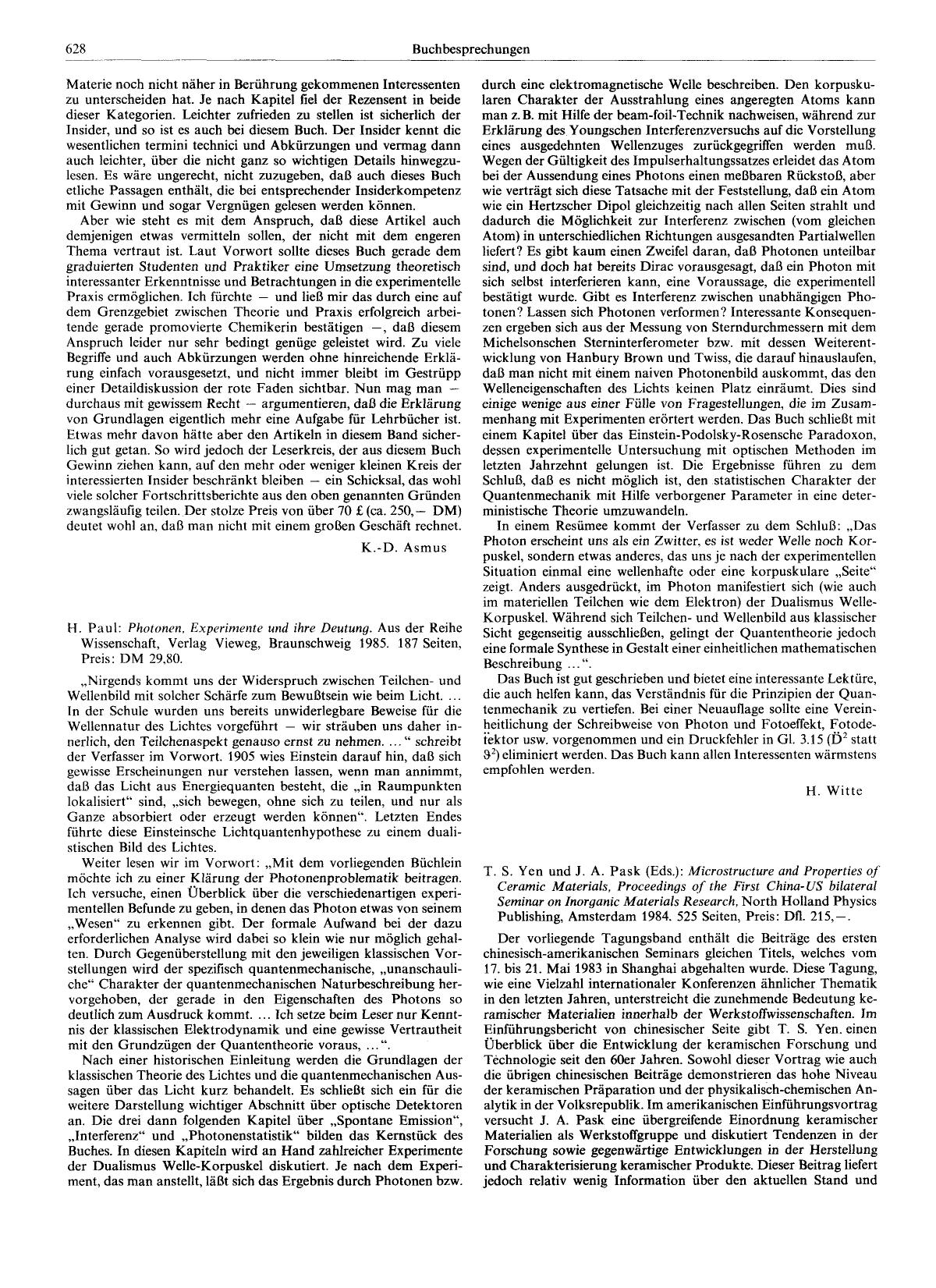 T. S. Yen und J. A. Pask (Eds.): Microstructure and Properties of Ceramic Materials, Proceedings of the First China-US bilateral Seminar on Inorganic Materials Research, North Holl by Unknown