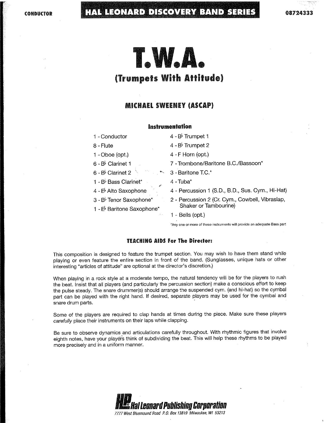 T.W.A. (Trumpets with attitude) by Sweeney Michael