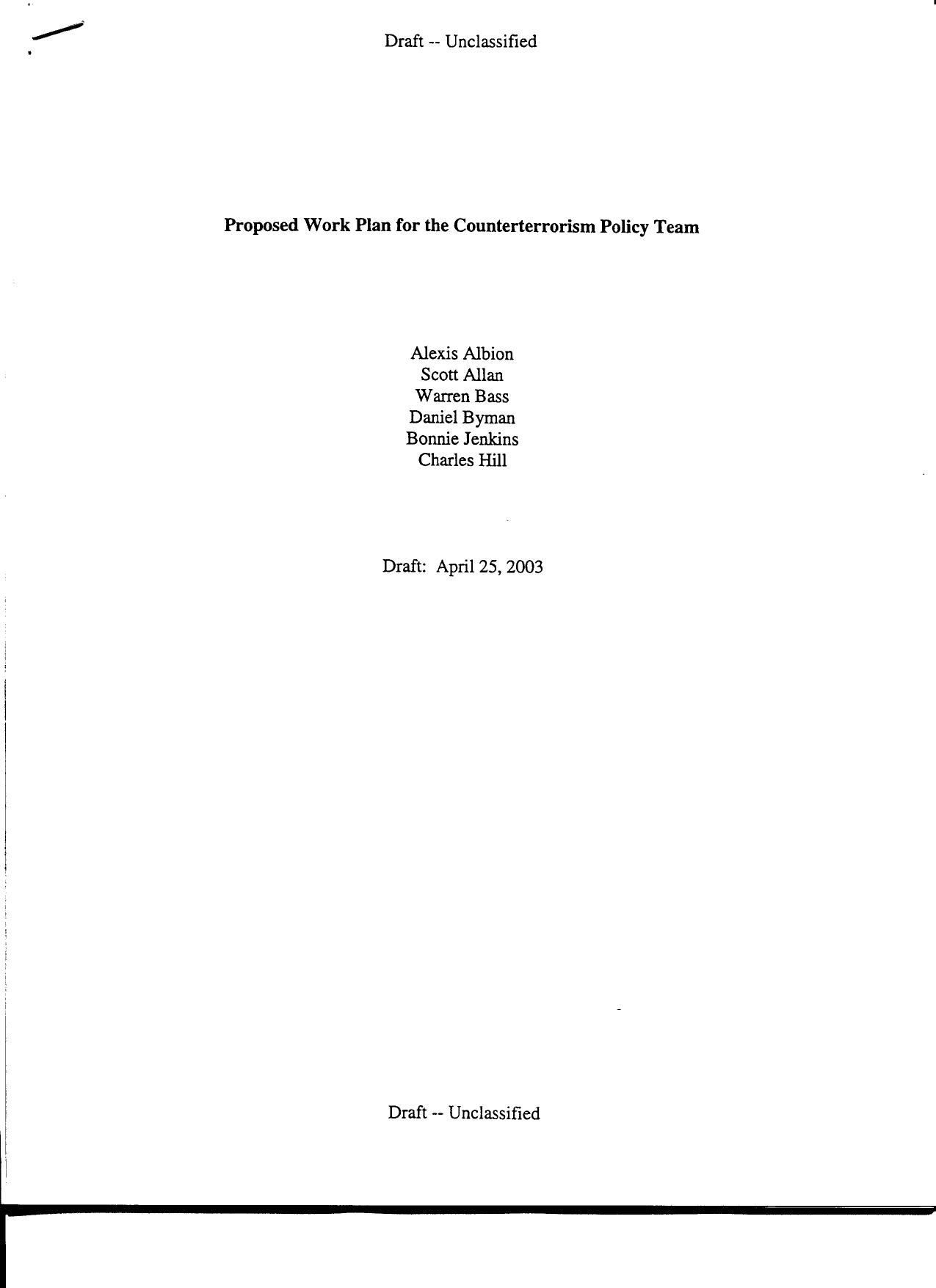 T2 B5 Other Teams Workplans Fdr- Workplan Team 3- Draft 4-25-03 (Interview Candidates- Not Redacted- No Withdrawal Notice) 619 by Unknown