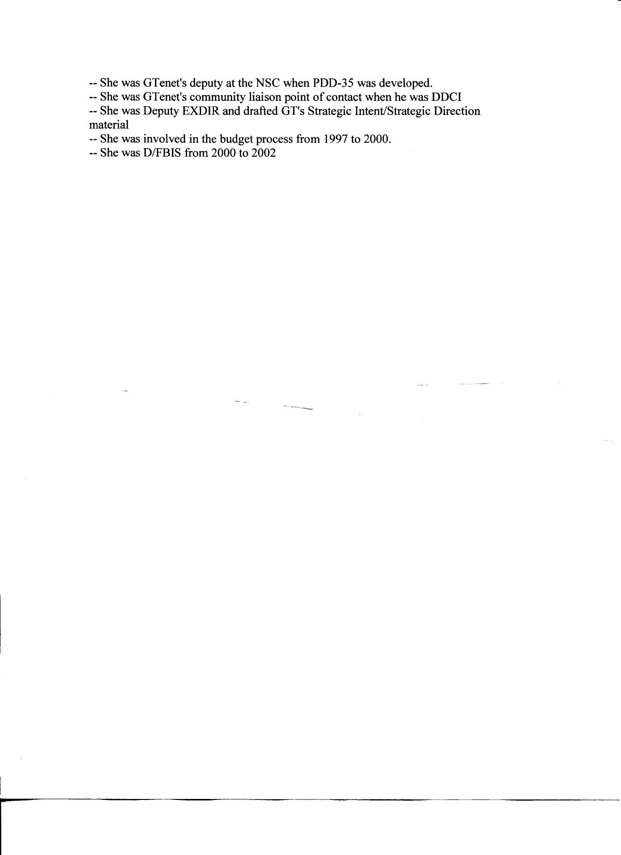 T2 B9 Gina Genton Fdr- Tenet Dep- Questions and Withdrawal Notice for Interview Notes- Summary- 20 pgs- National Security by Unknown