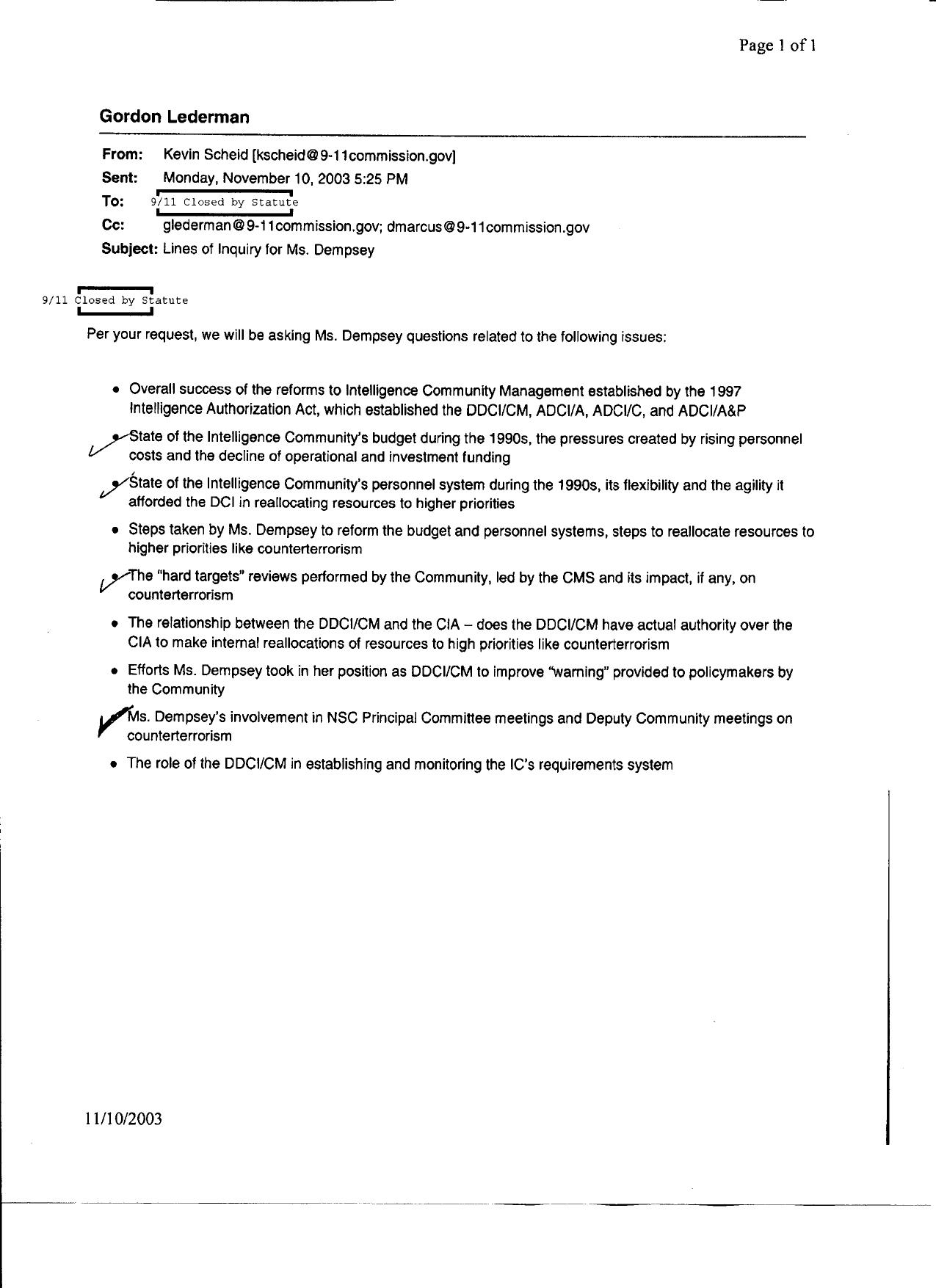 T2 B9 Joan Dempsey Fdr- Questions and Withdrawal Notice for Interview Notes-Summary by Unknown