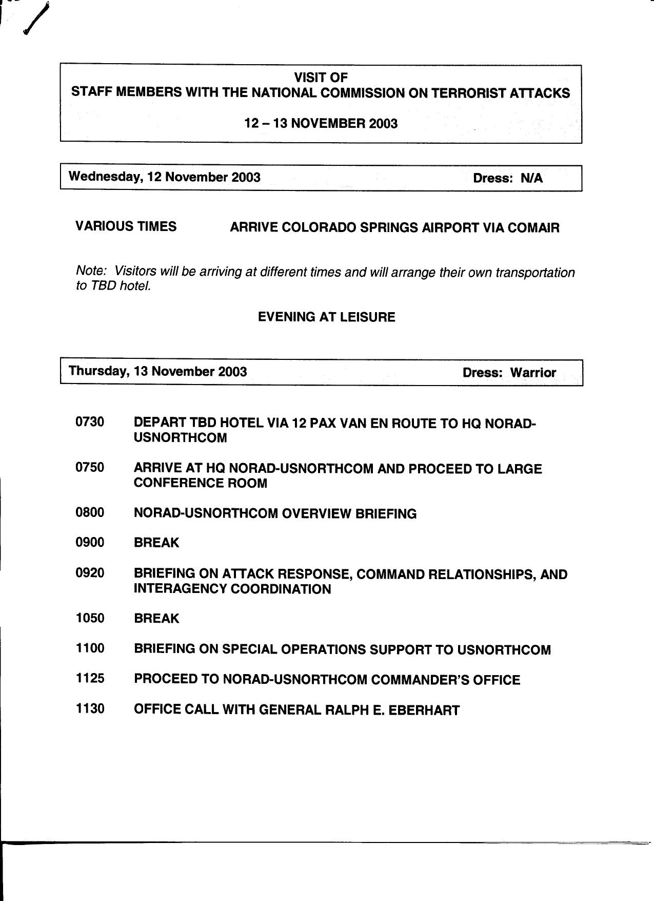T3 B18 Jenkins DOD Reports 2 of 3 Fdr- Itineraries for Commission Staff Military Base Visits 023 by Unknown