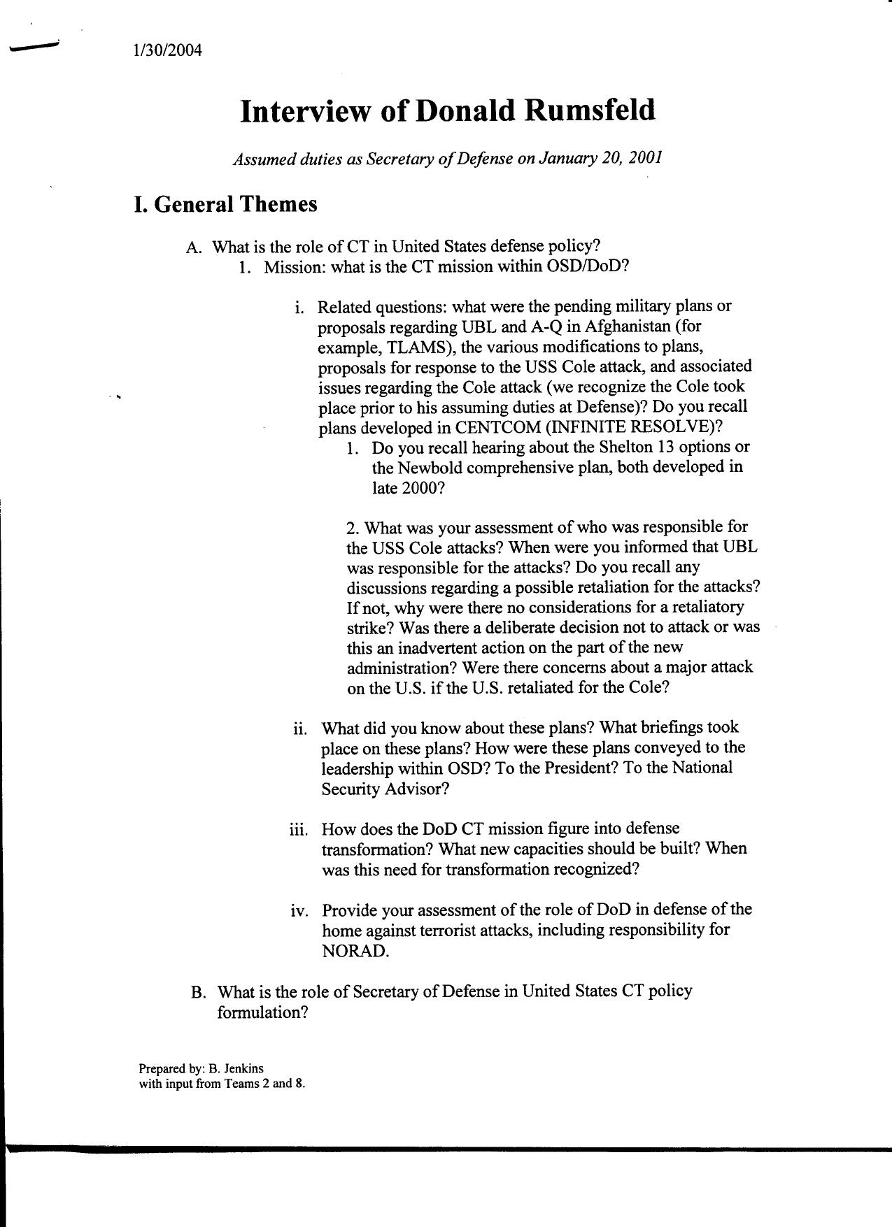 T3 B19 Rumsfeld Interview Fdr- Entire Contents- Questions- 2 Emails- 2 Withdrawal Notices 040 by Unknown