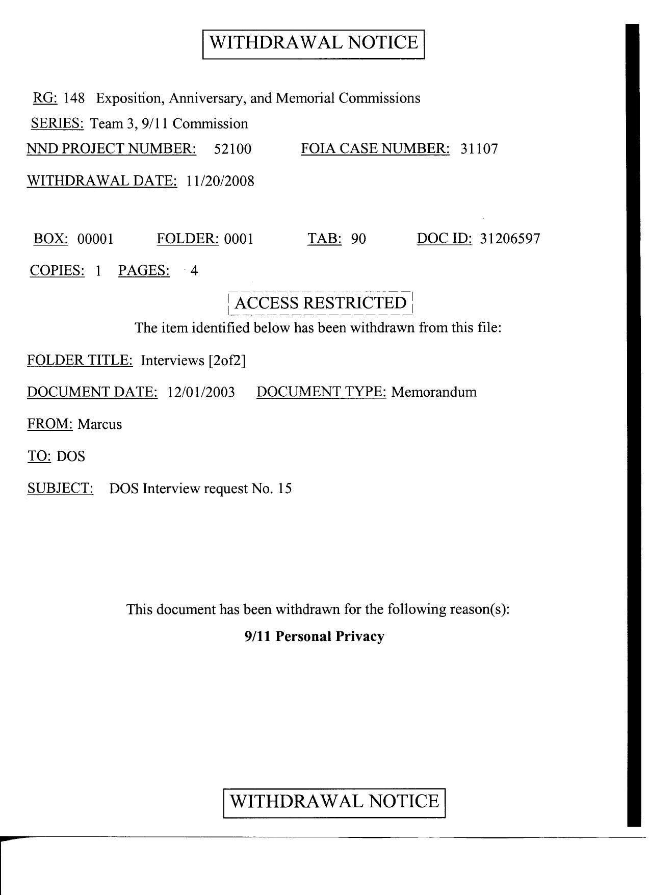 T3 B3 Interviews 2 of 2 Fdr- Tab State Entire Contents- Interview Requests- 2 Withdrawal Notices by Unknown