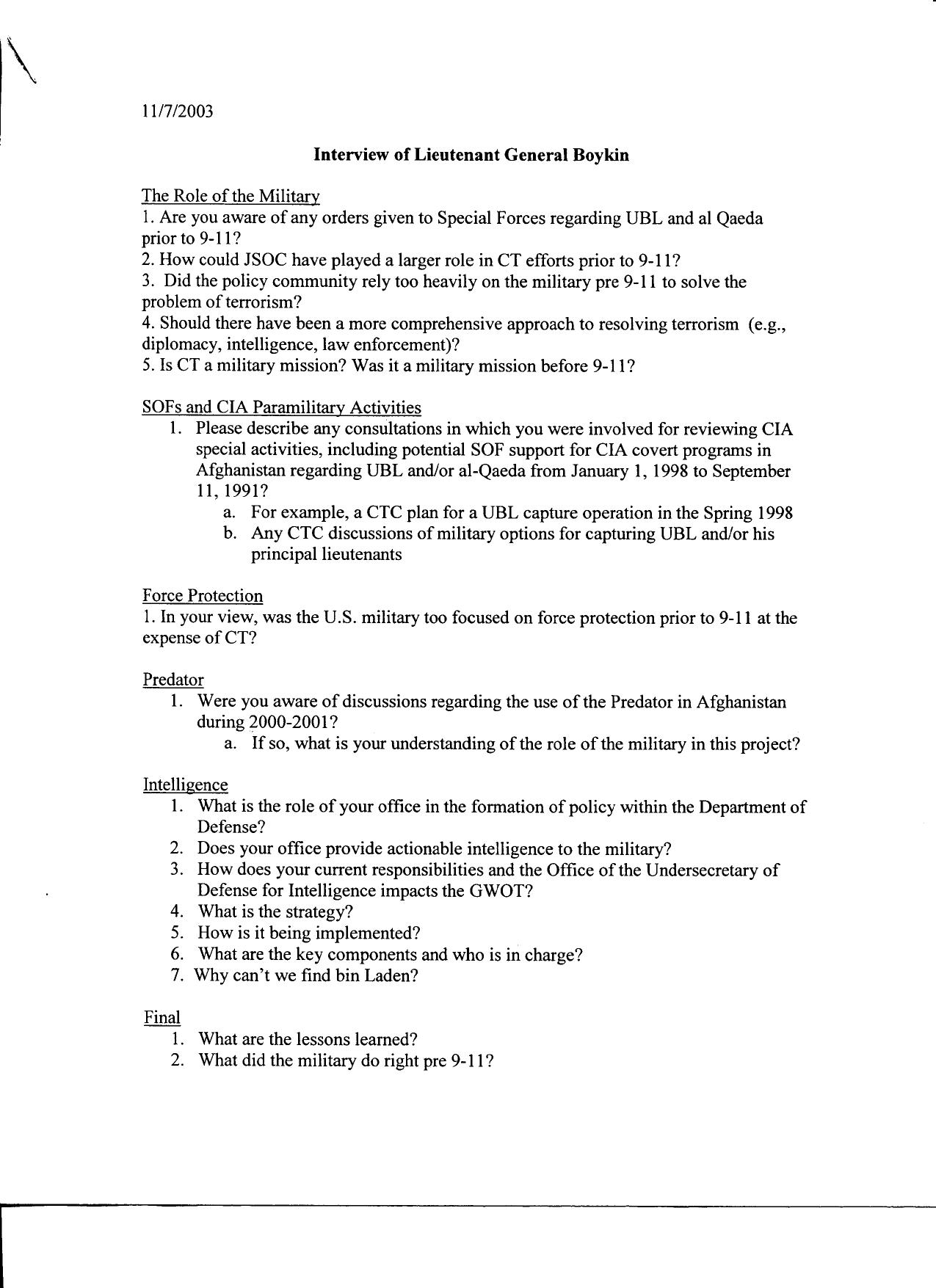 T3 B6 NSC Interviews Fdr- Questions- Withdrawal Notice and Bio for Lt Gen William Boykin 045 by Unknown