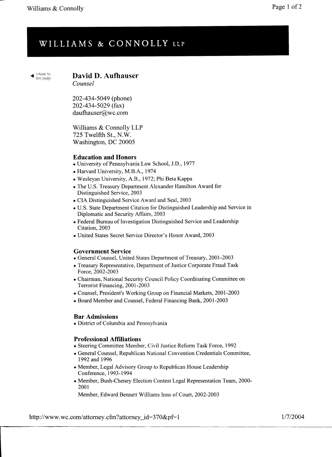 T4 B2 Aufhauser Joint Inquiry Statement Fdr- Entire Contents- Bio- 1st pgs PBS Transcript and Business Week Article- Withdrawal Notice re JI Testimony by Unknown