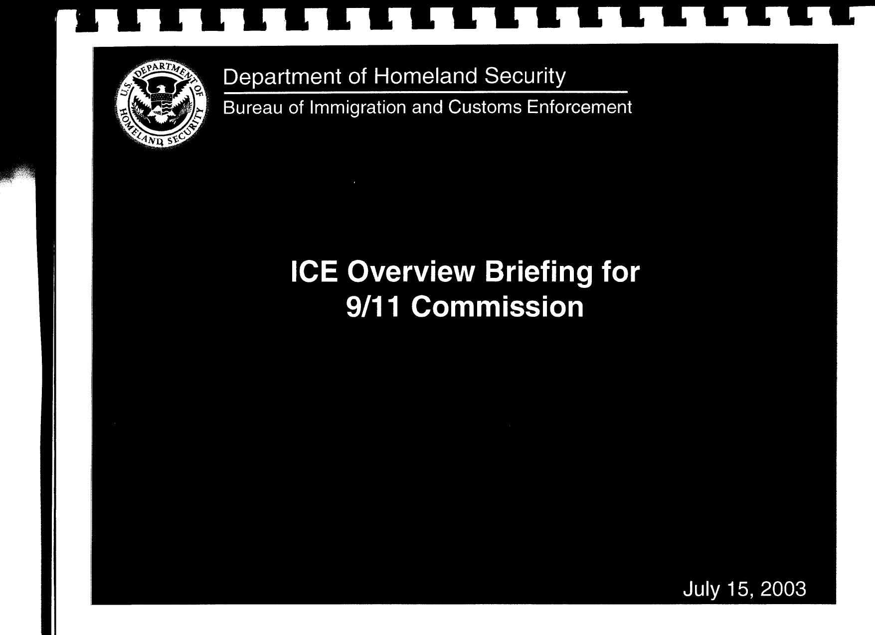 T5 B2 Garcia- Mike Fdr- Presentation Guide- ICE Overview Briefing for 9-11 Commission 099 by Unknown