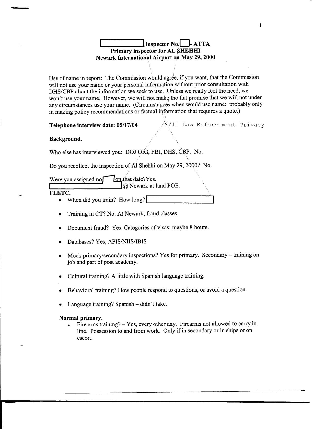 T5 B49 Inspector Interviews- UA 175 Fdr- Tab 1- Entire Contents- Al Shehhi 5-29-00- Notes- Memos- INS Info by Unknown