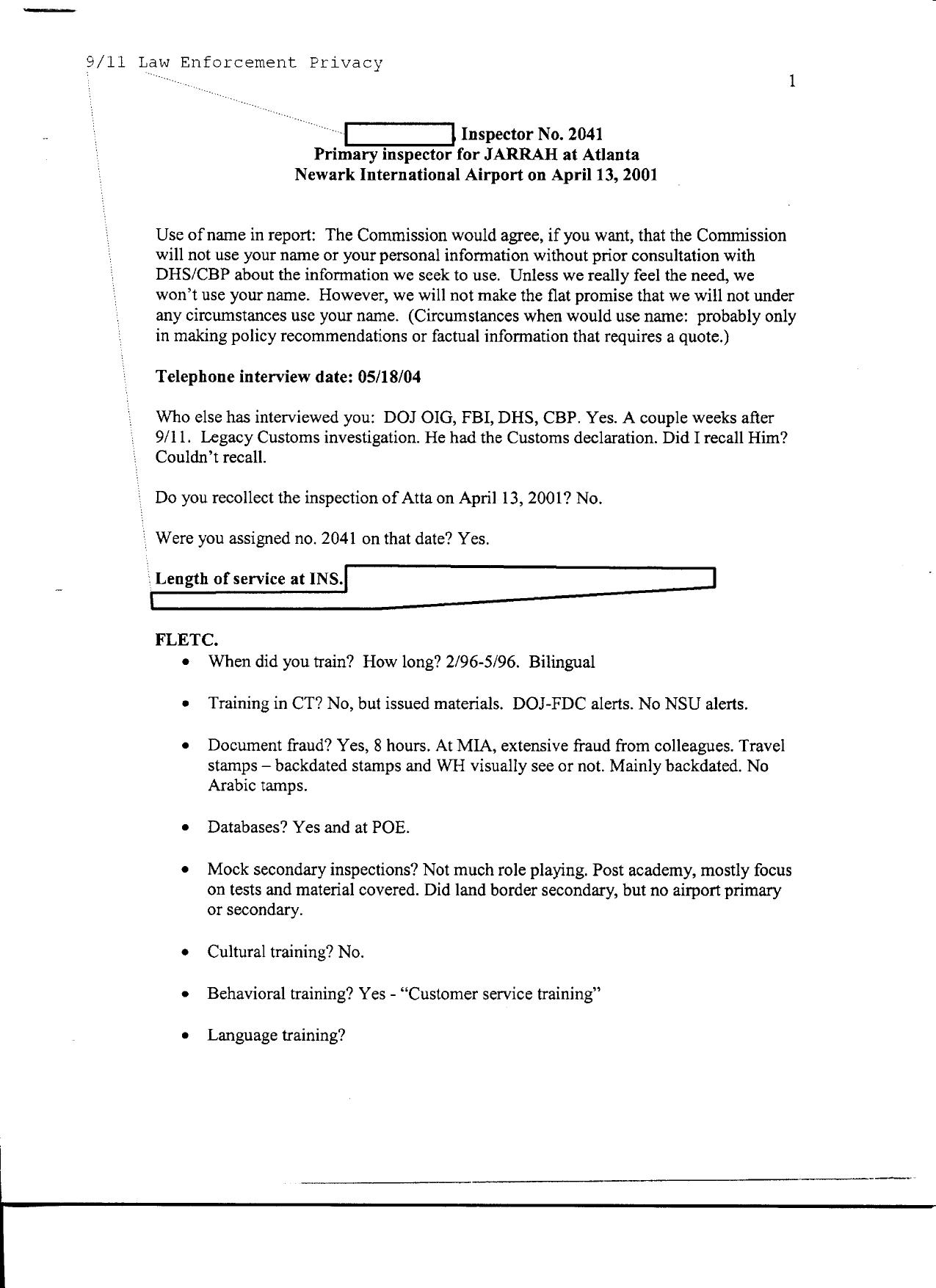 T5 B49 Inspector Interviews- UA 93 Fdr- Tab 5- Entire Contents- Jarrah 4-13-01- Notes- Memos- INS Info 107 by Unknown