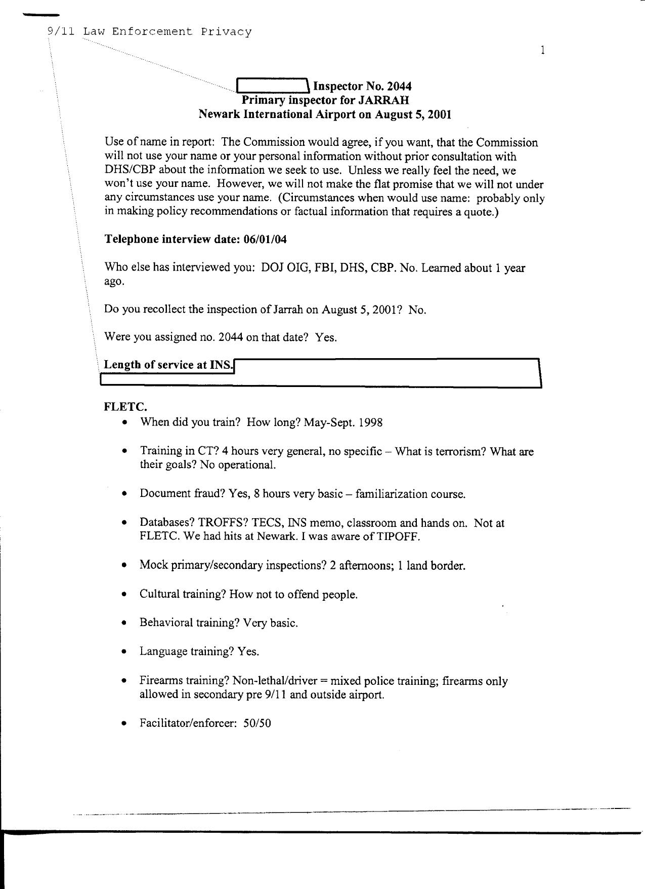 T5 B49 Inspector Interviews- UA 93 Fdr- Tab 6- Entire Contents- Jarrah 8-5-01- Notes- Memos- INS Info 108 by Unknown