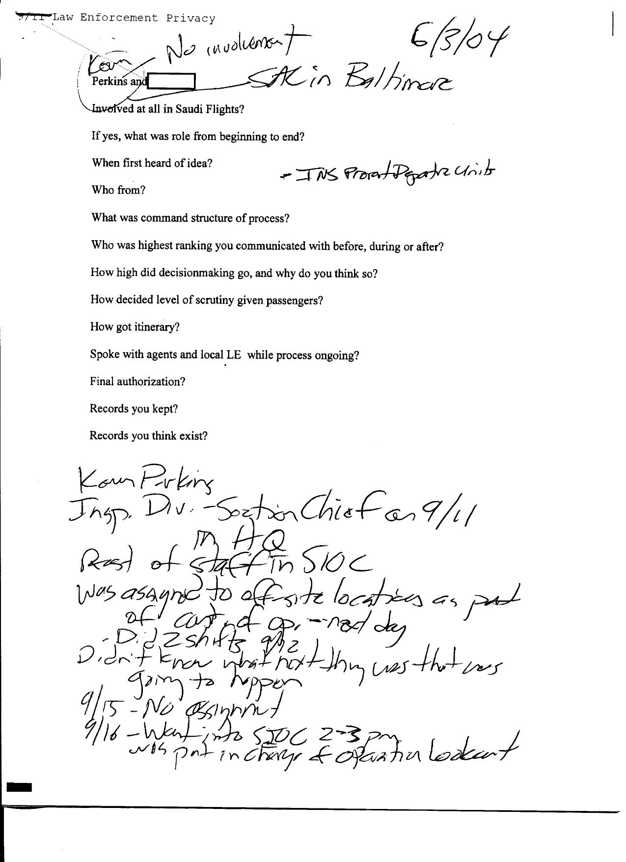 T5 B70 Kevin Perkins- FBI Fdr- Entire Contents- Questions- 6-3-04 Interview Notes- DOJ IG Detainees Report- pgs 67-69 679 by Unknown