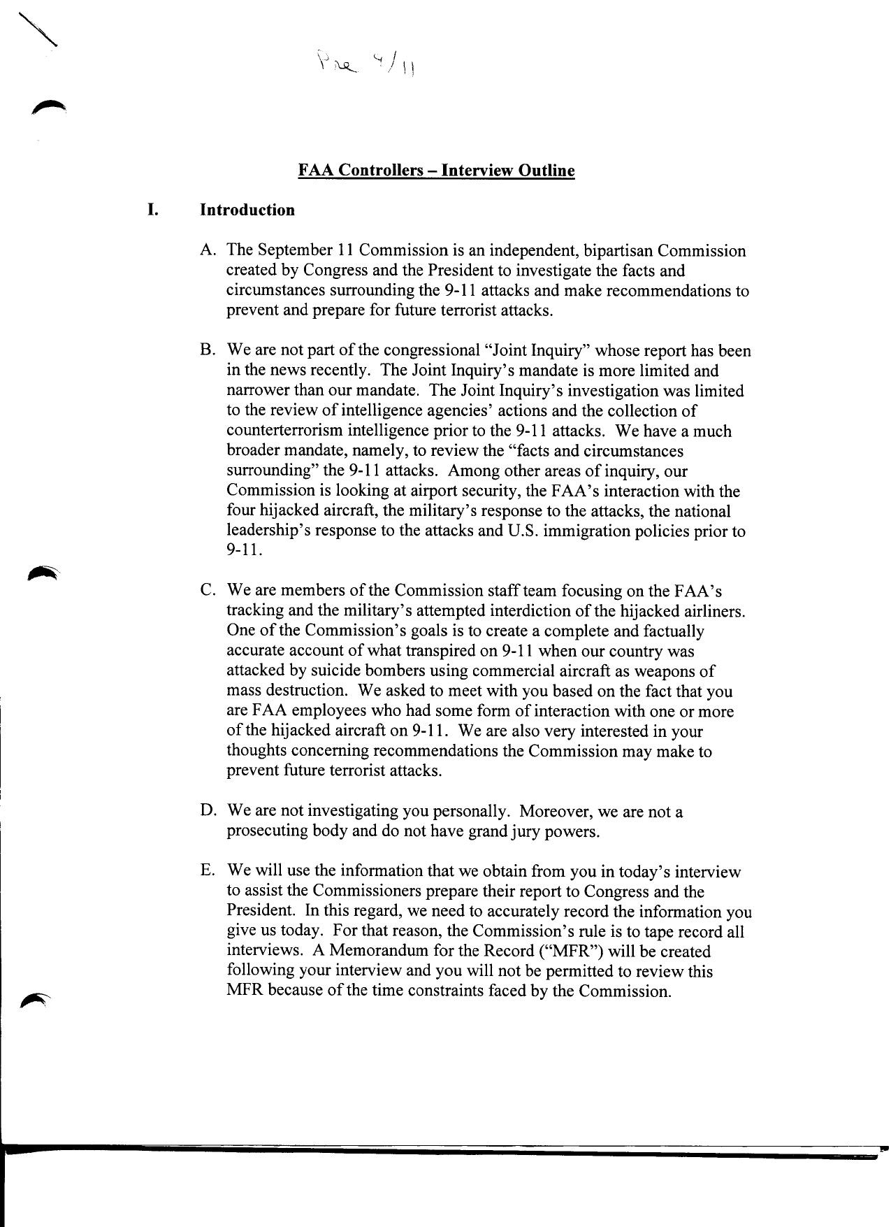 T8 B17 FAA Trips 2 of 3 Fdr- FAA Controllers- Interview Outline- 8 pg Version (different questions) by Unknown