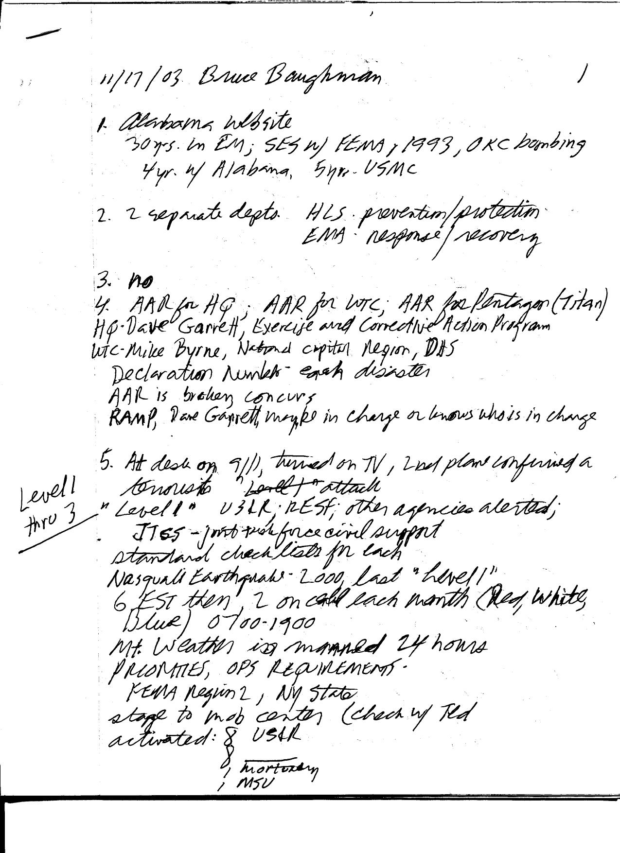 T8 B22 Response at the Pentagon Fdr- 11-17-03 Bruce Baughman Interview Questions and Notes 298 by Unknown