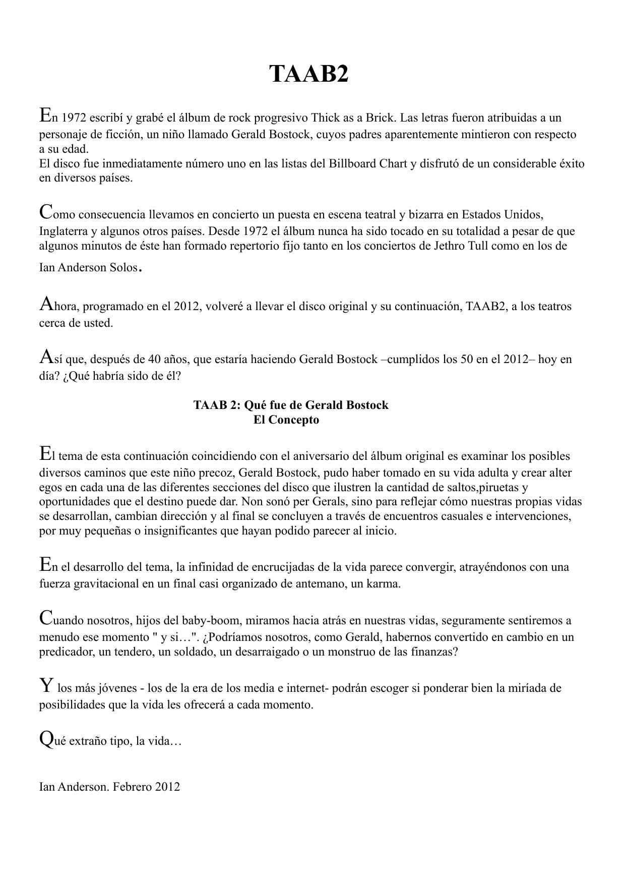 TAAB2 Translation SPANISH by ian anderson