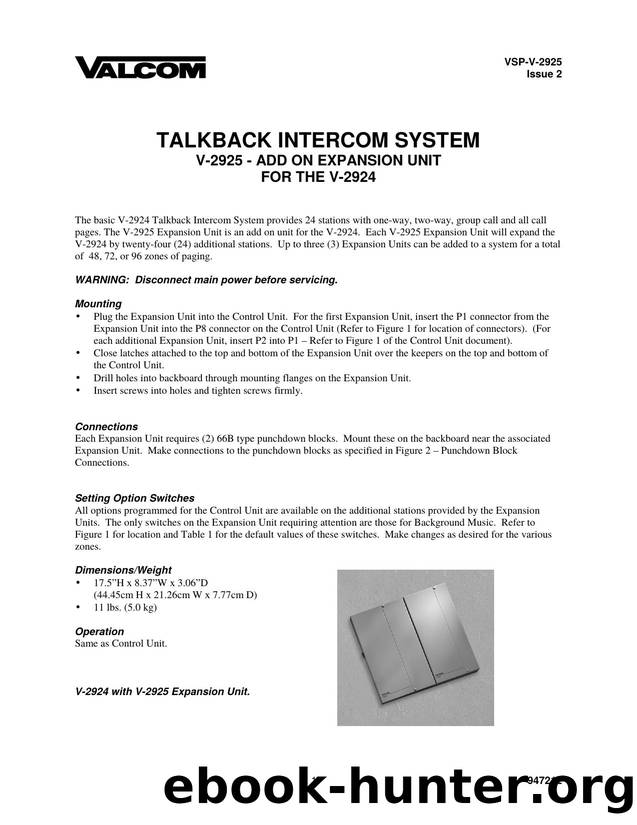 TALKBACK INTERCOM SYSTEM by Connie Perdue