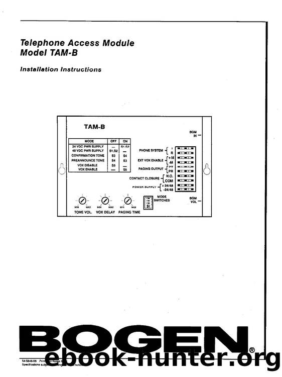 TAMB Manual - Telephone Access Module by Brit Byrnes - Scanned