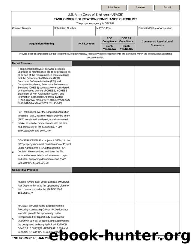 TASK ORDER SOLICTATION COMPLIANCE CHECKLIST by Darwin Chen