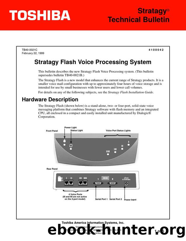 TB40021b - Stratagy Flash Voice Processing System by Toshiba TSD