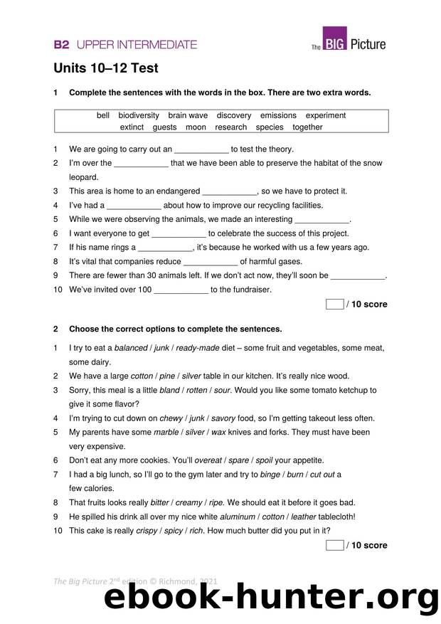 TBP B2 Units 10-12 Test AmE PDF by Skerritt Graham
