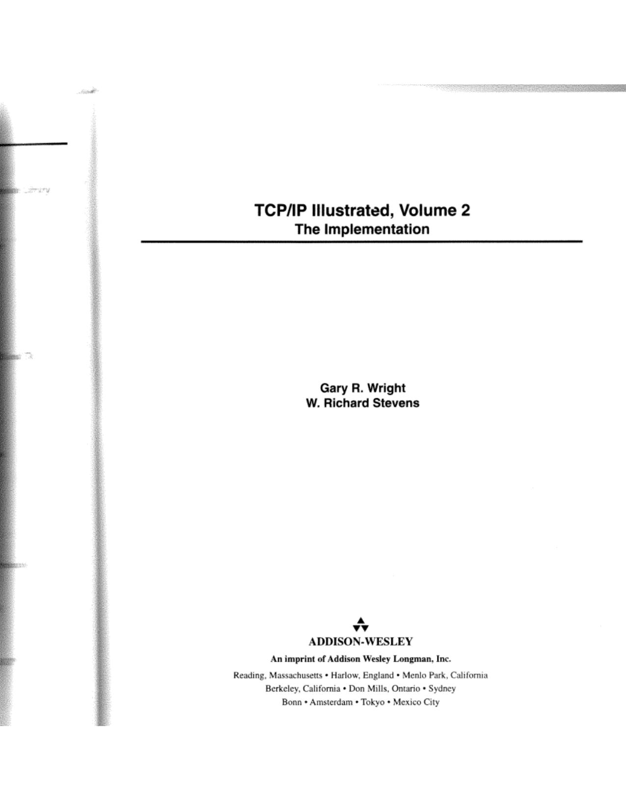 TCP IP Illustrated Volume 2 The Implementation by Unknown