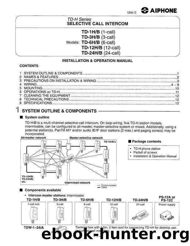 TD-H-B Selective Call Intercom Instructions by Unknown