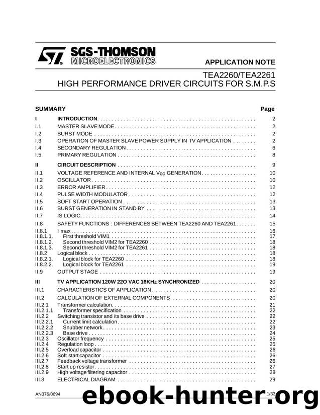 TEA2260TEA2261 HIGH PERFORMANCE DRIVER CIRCUITS FOR S.M.P.S by SGS-THOMSON Microelectronics