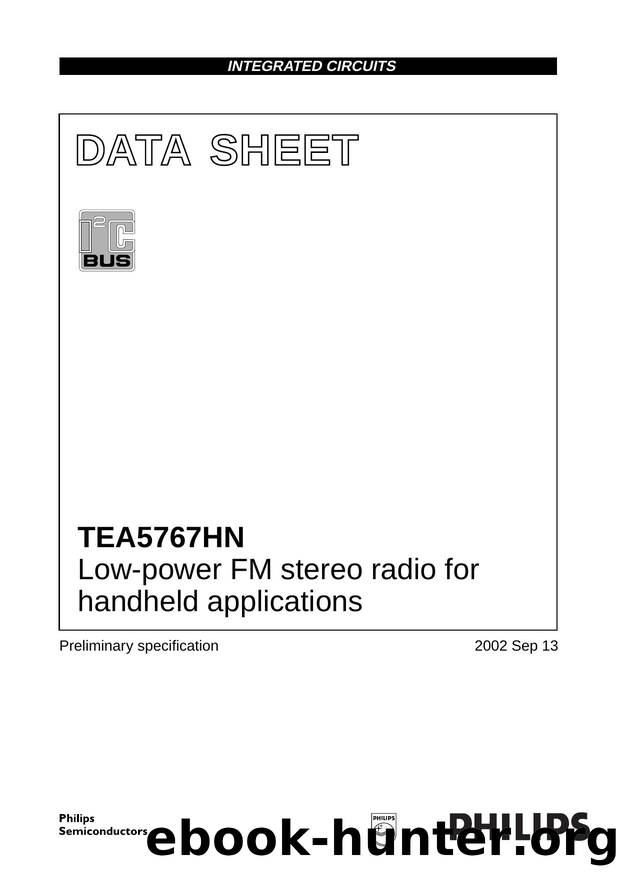 TEA5767HN  Low-power FM stereo radio for  handheld applications by Philips Semiconductors