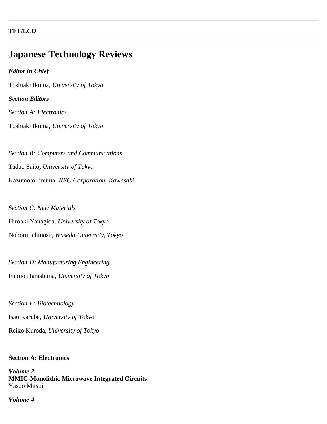 TFT/LCD: liquid-crystal displays addressed by thin-film transistors by Toshihisa Tsukada