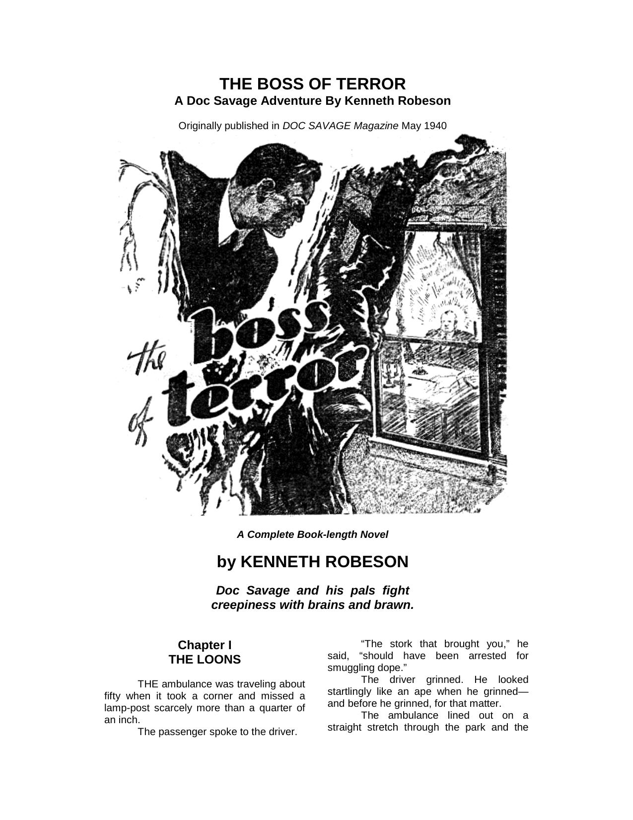 THE BOSS OF TERROR by Tom Stephens