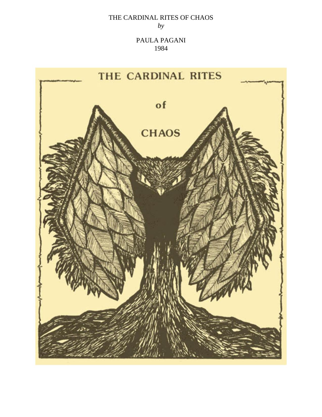 THE CARDINAL RITES OF CHAOS by The Cardinal Rites of Chaos (1984)