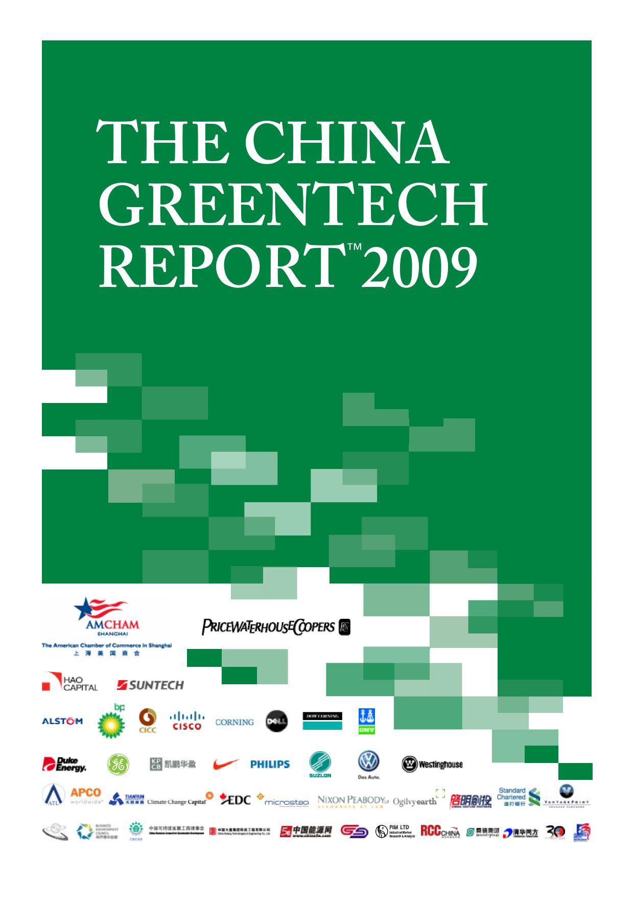 THE CHINA GREENTECH REPORT â¢2009 by EllEn G. CarbErry and randall S. HanCoCk