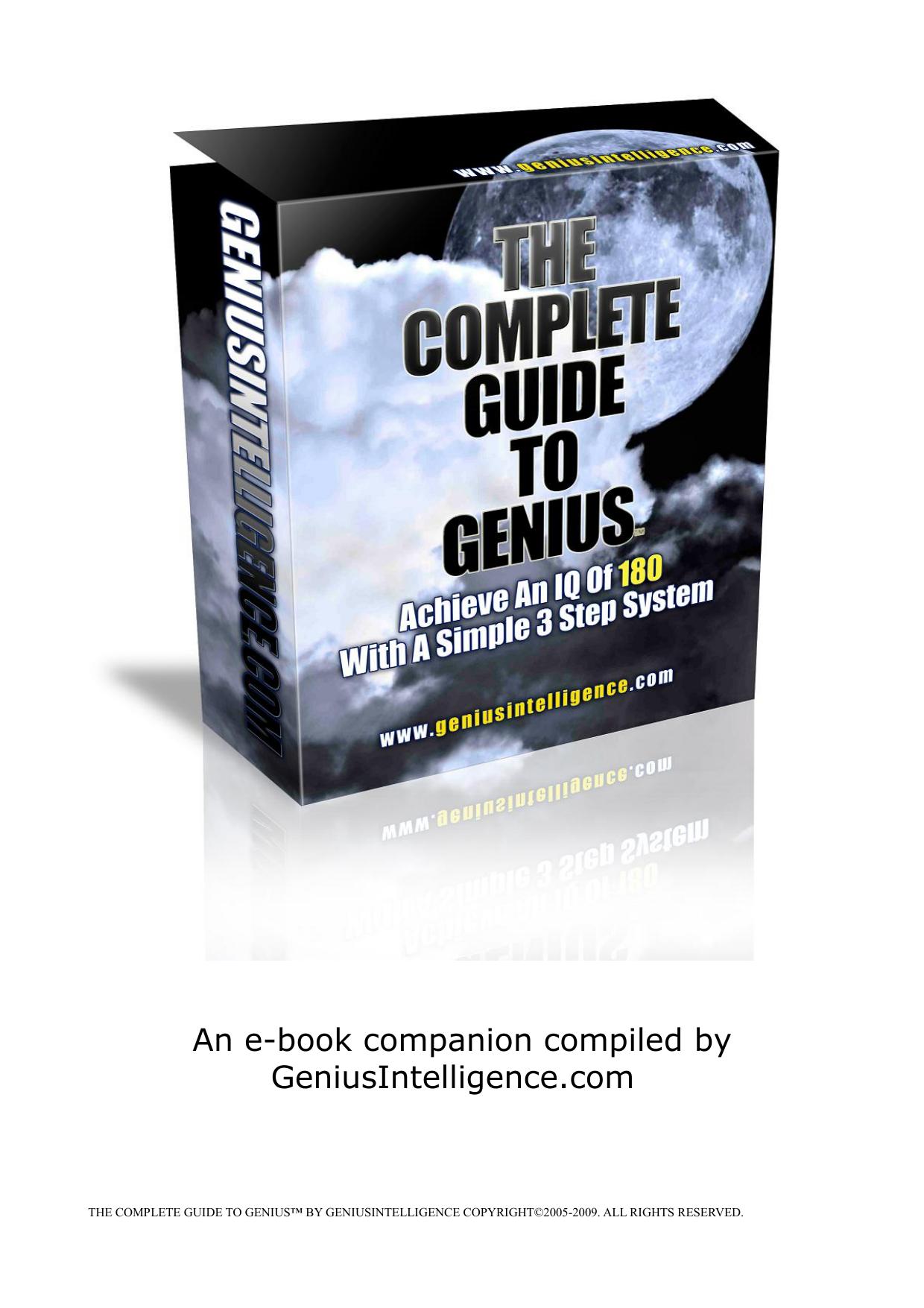 THE COMPLETE GUIDE TO GENIUS increase your IQ by GeniusIntelligence.com